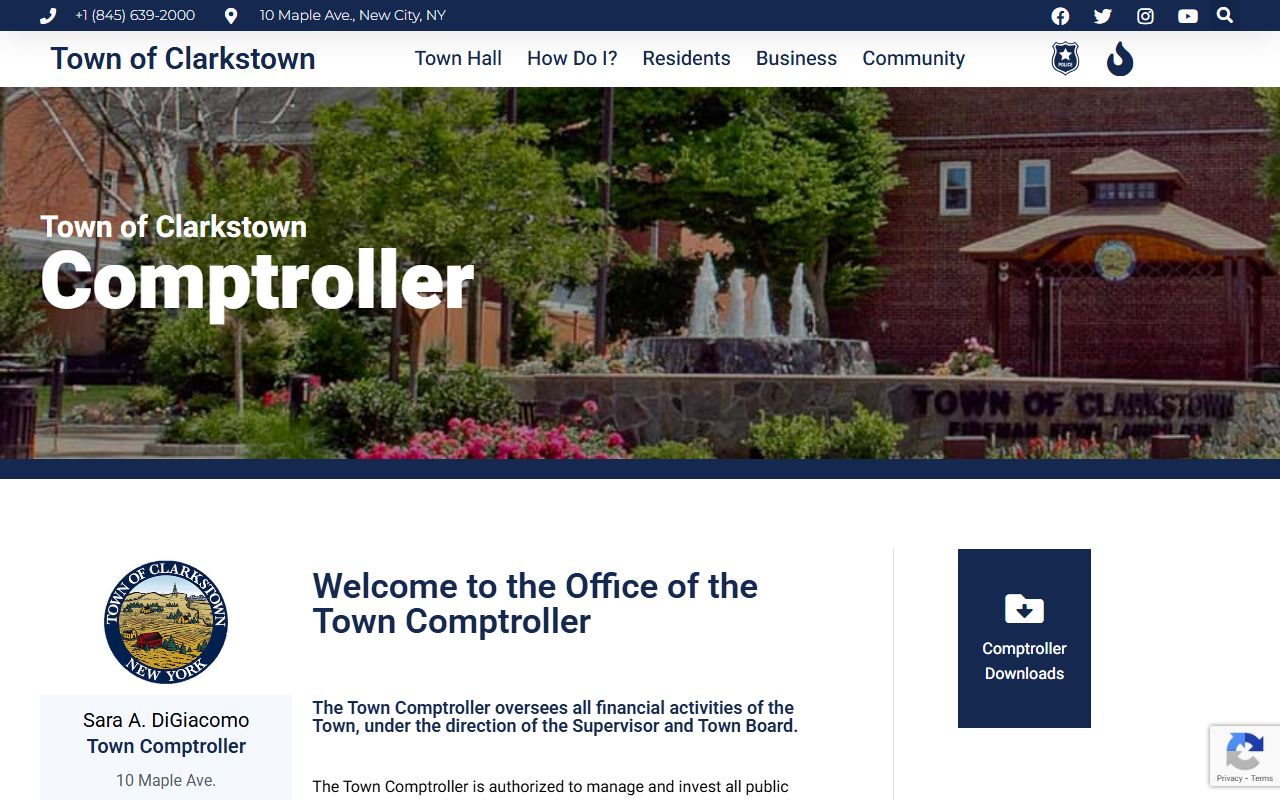 Clarkstown Town Comptroller office for unclaimed money