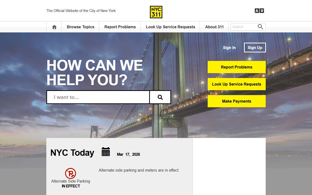 NYC 311 portal for unclaimed money searches