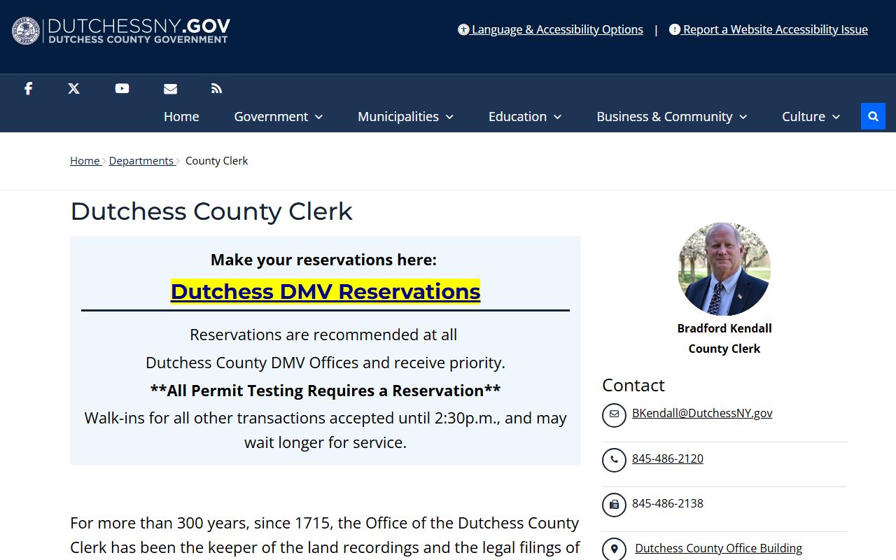 Dutchess County Clerk office for unclaimed money records
