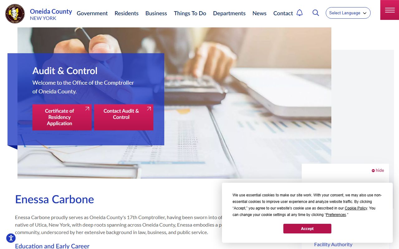 Oneida County Clerk and Comptroller office for unclaimed money searches