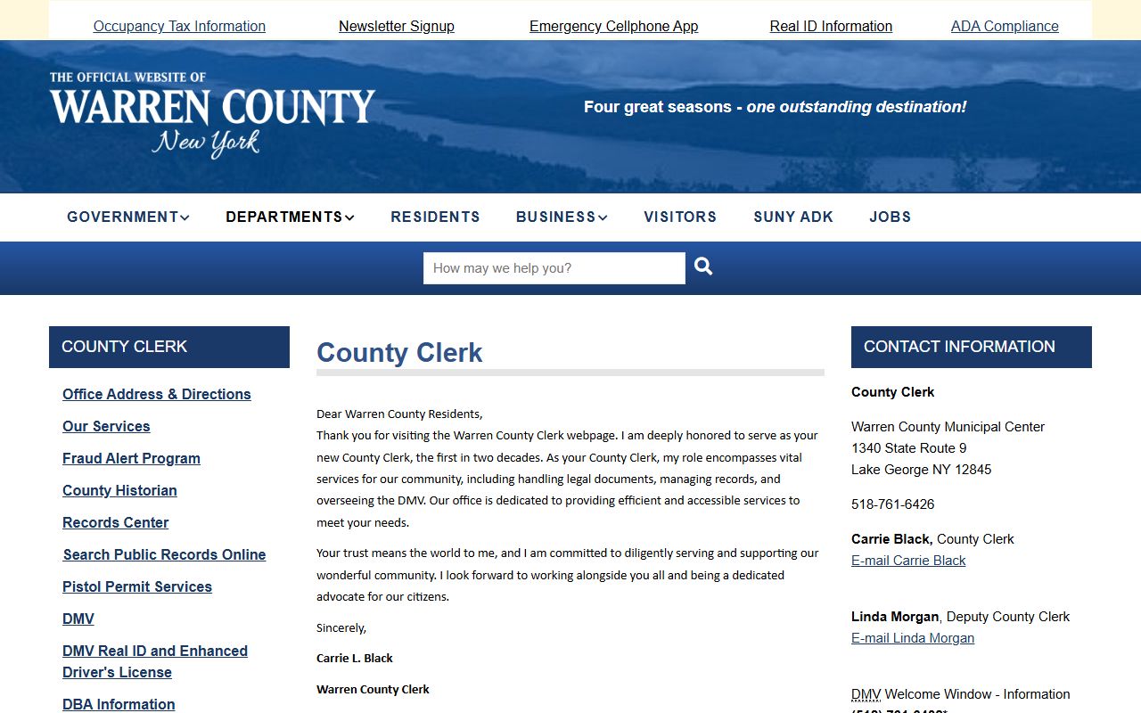 Warren County Clerk records office