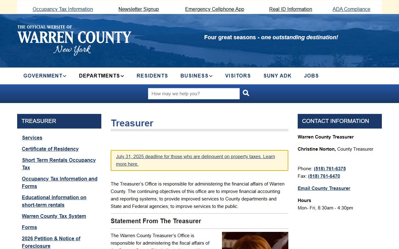 Warren County Treasurer office