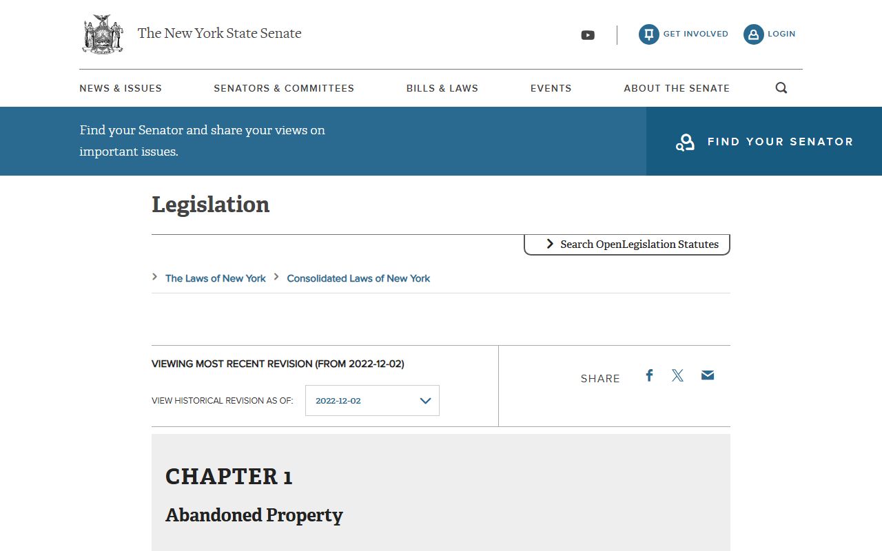 New York Abandoned Property Law page